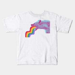 Puking Rainbow Hyena Kids T-Shirt